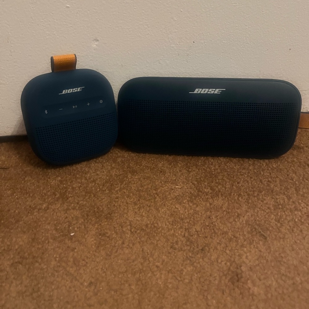 Bose Twilight Blue Portable Bluetooth Speaker Pair with Orange Loop